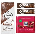 Кофе зерно,  2 злаковых батончика и шоколад